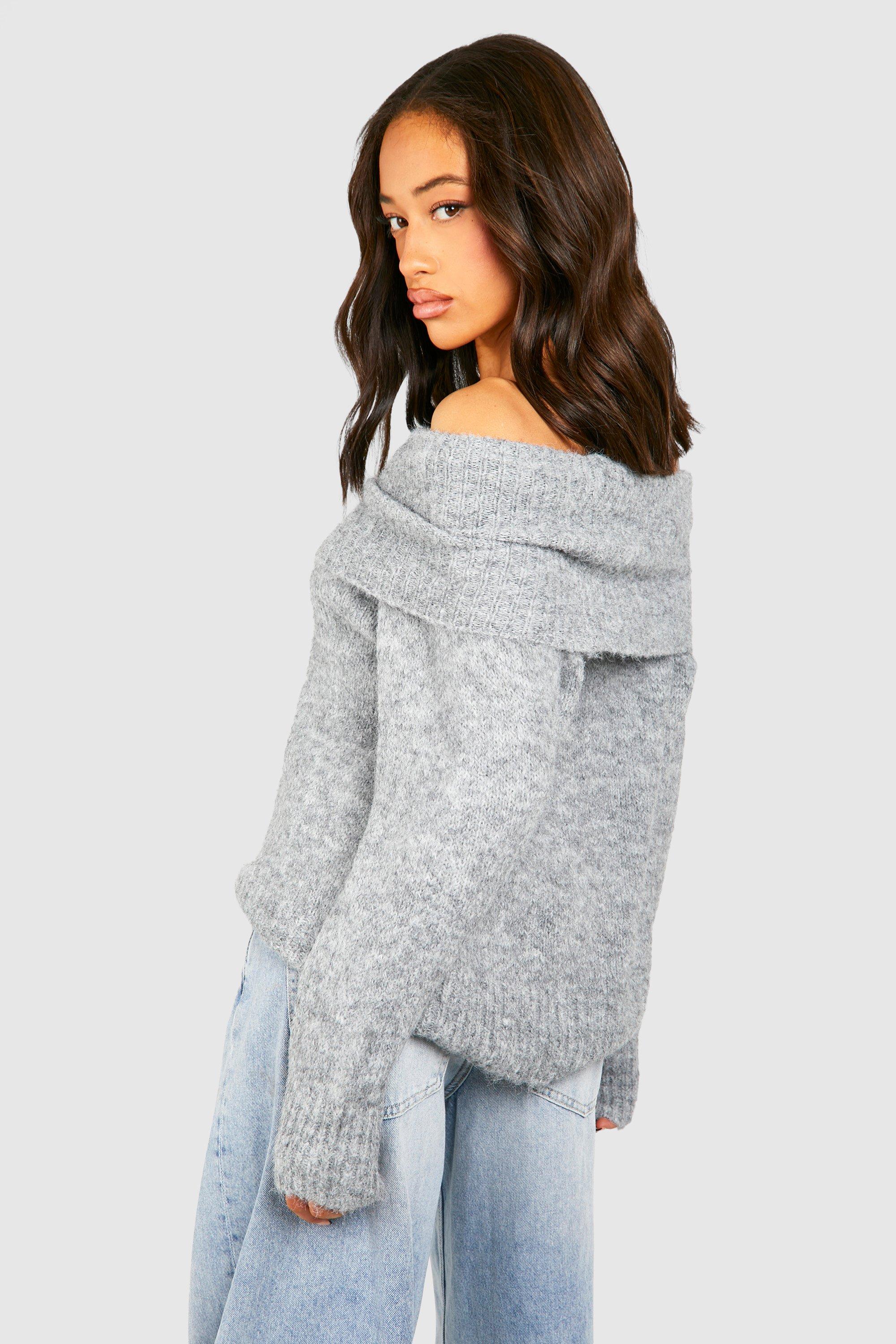 Grey on sale bardot jumper