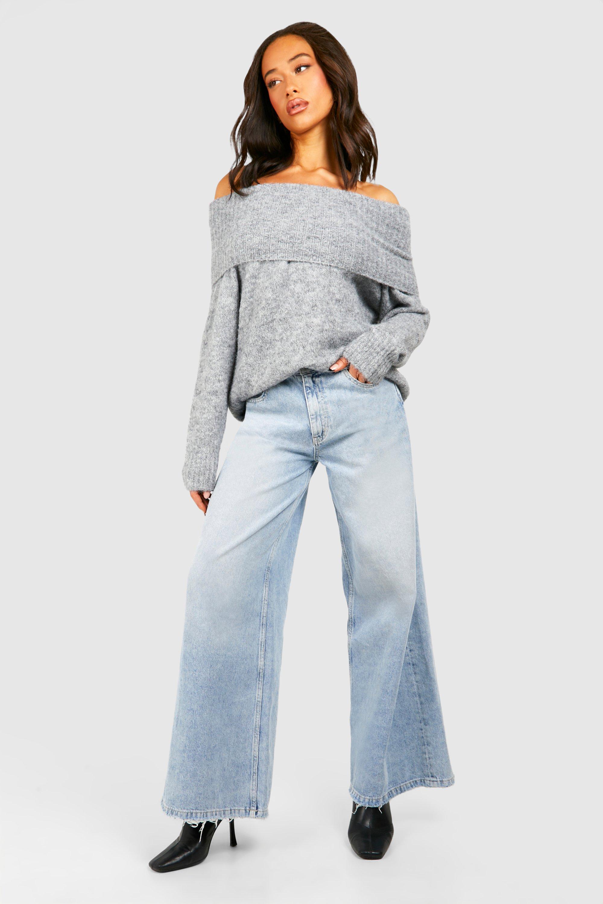 Premium Soft Knit Off The Shoulder Oversized Sweater