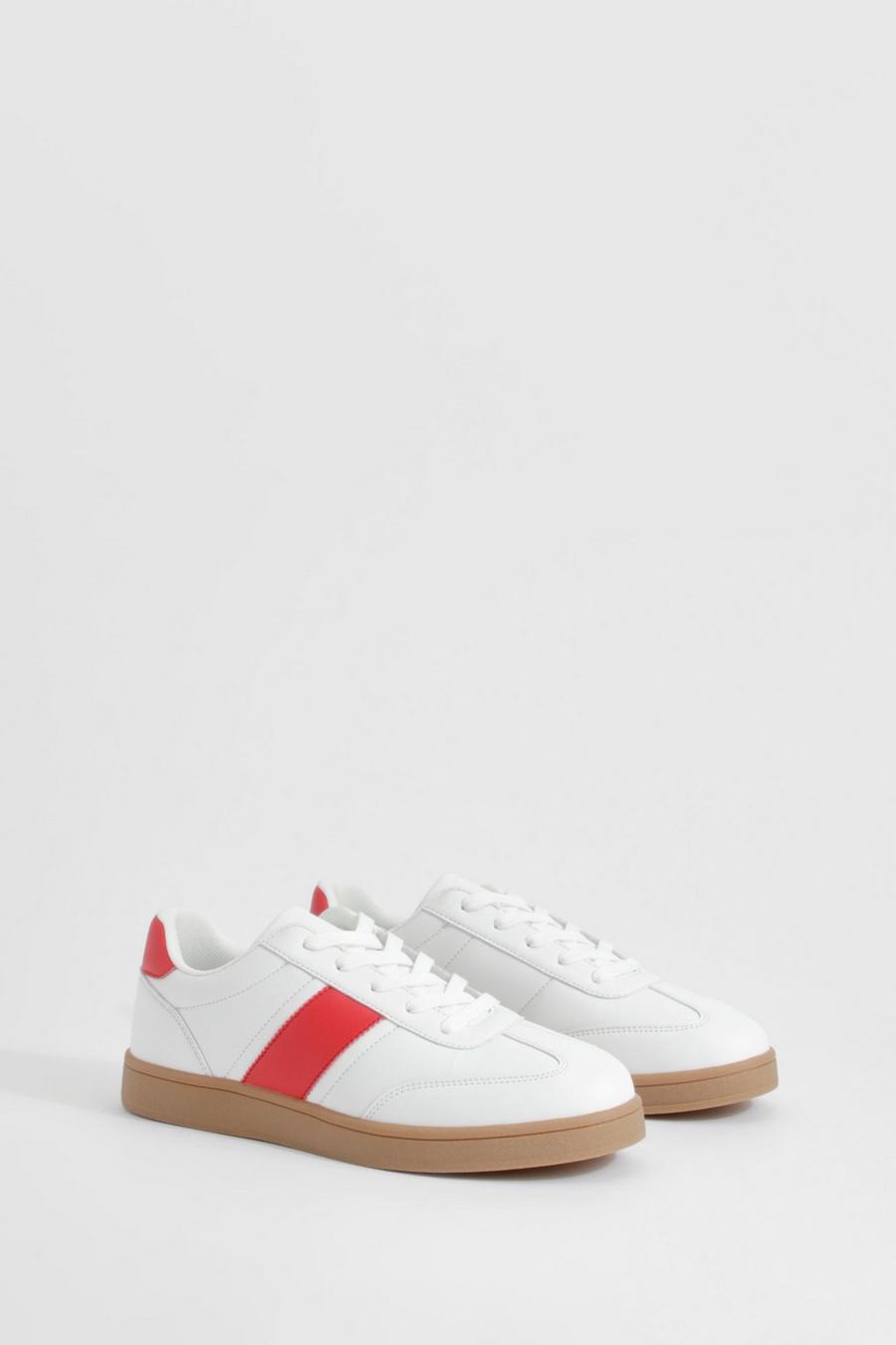 White Gum Sole Stripe Sneakers image number 1