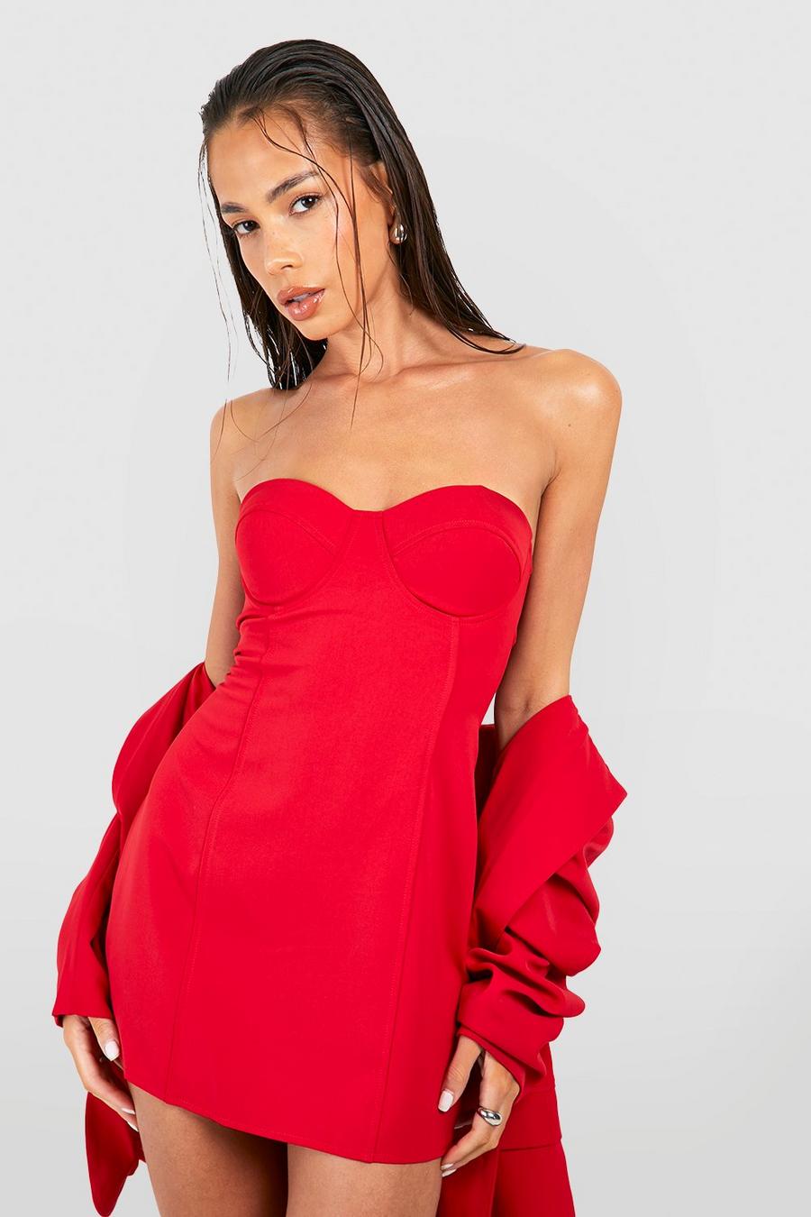 Robe bustier courte, Red image number 1