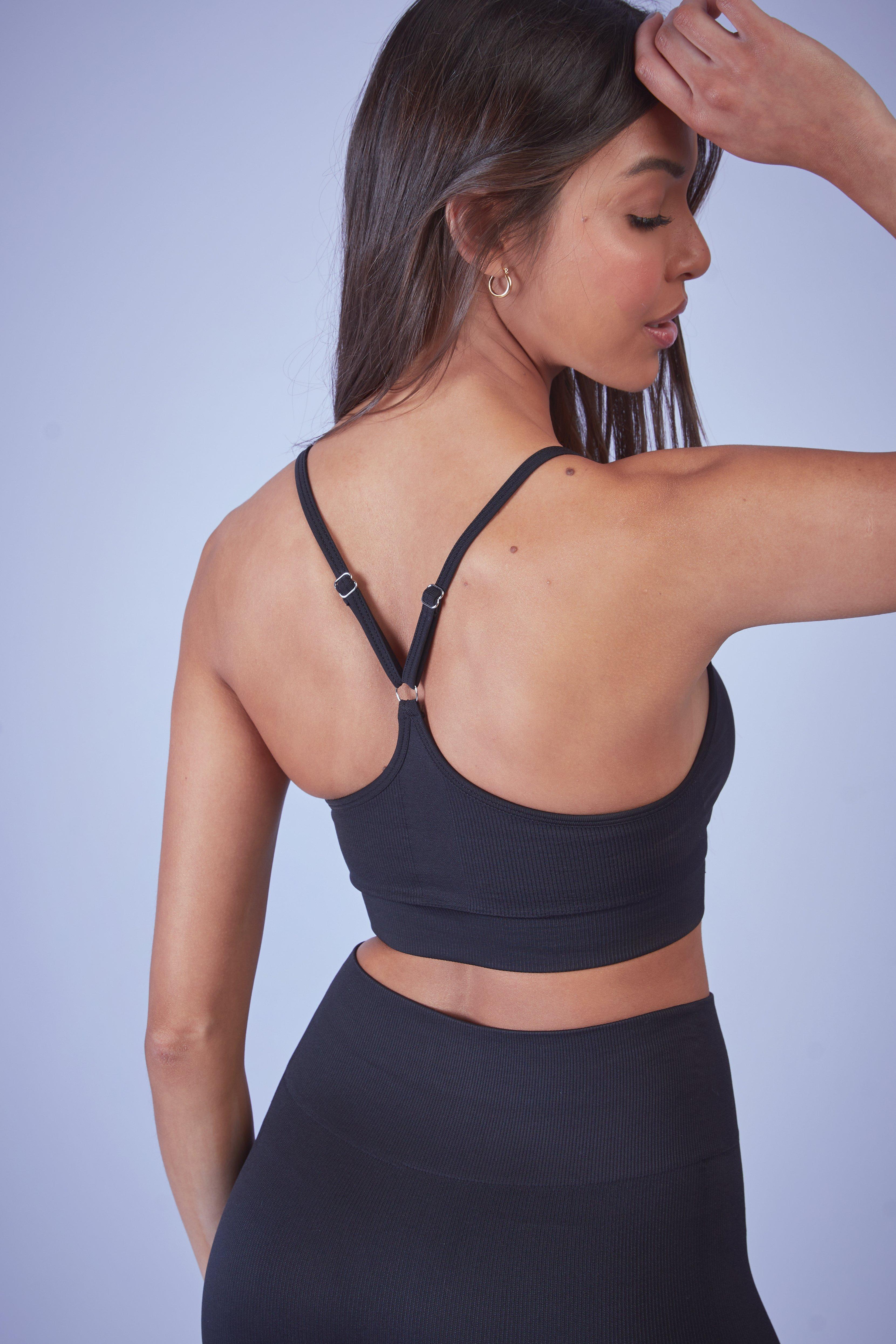 Black Basic Seamless Padded Sports Bra