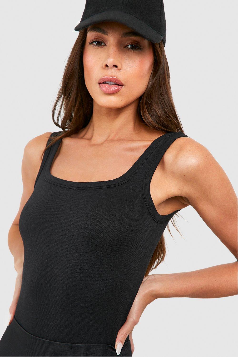 Ribbed Seamless Square Neck Tank Top