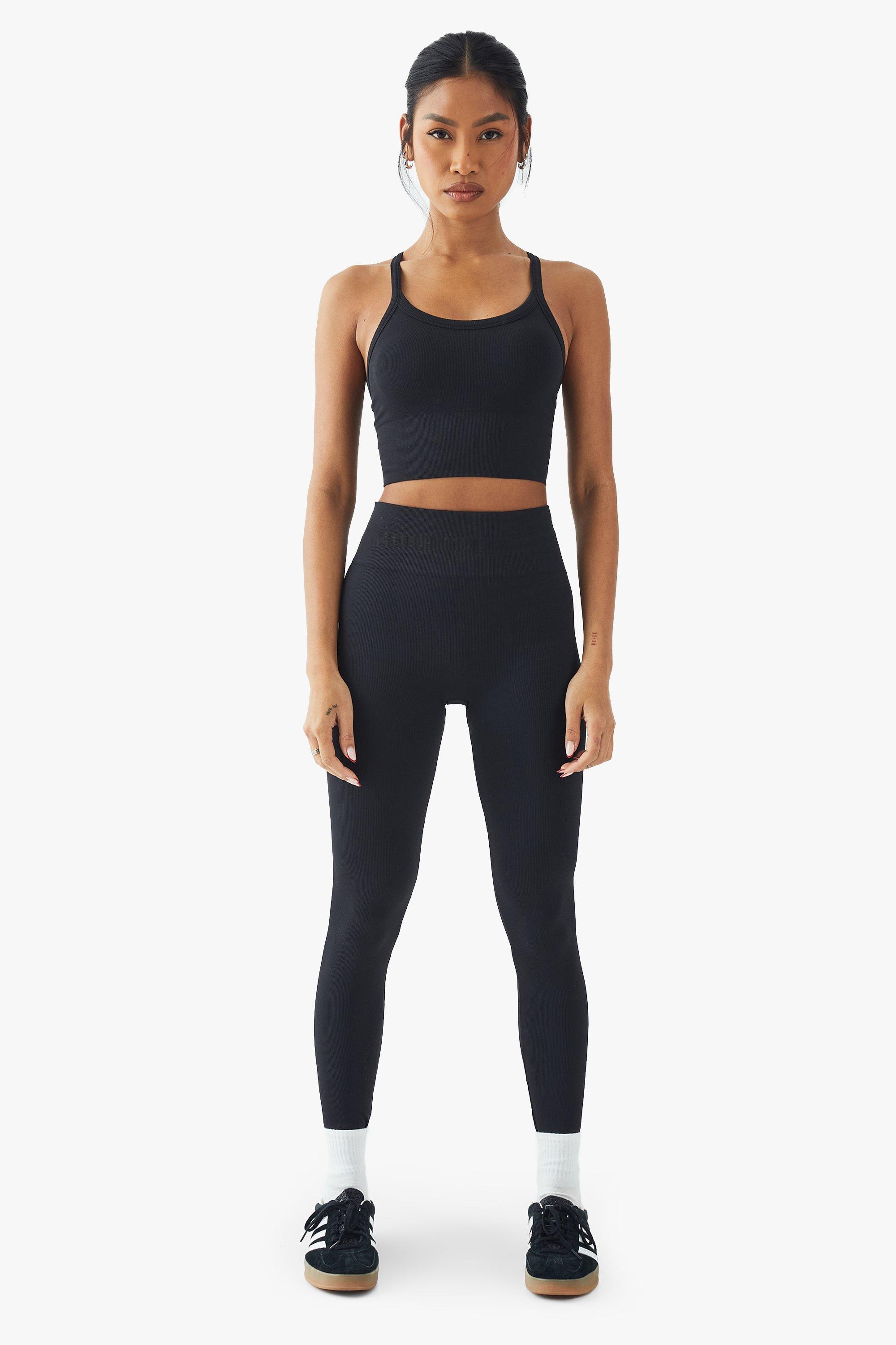 Plus Seamless Rib Longline Sports Bra