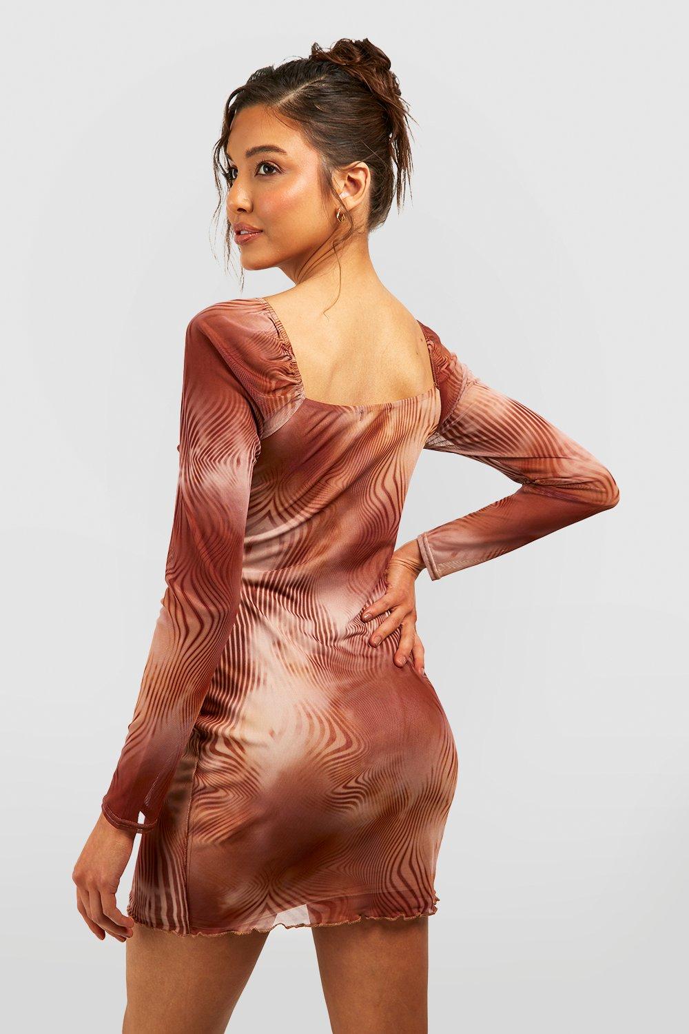 Rust colored outlet long sleeve dress