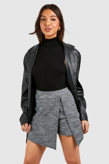 Grey Wrap Tailored Skort