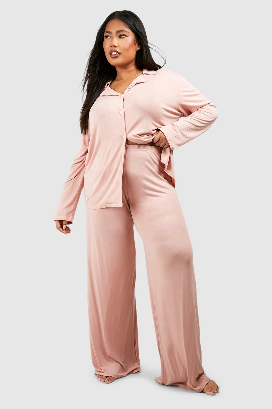 Rose Plus Peached Jersey Wide Leg Pj Trouser image number 1