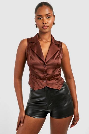 Satin Vest chocolate