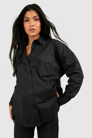 Zwangerschap Oversized Utility Blouse black