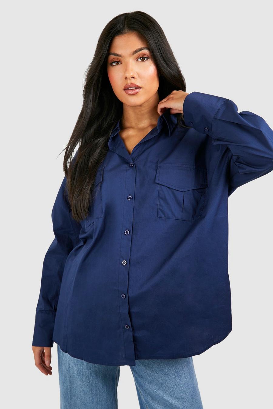 Navy Mammakläder Oversize skjorta i utilitystil image number 1