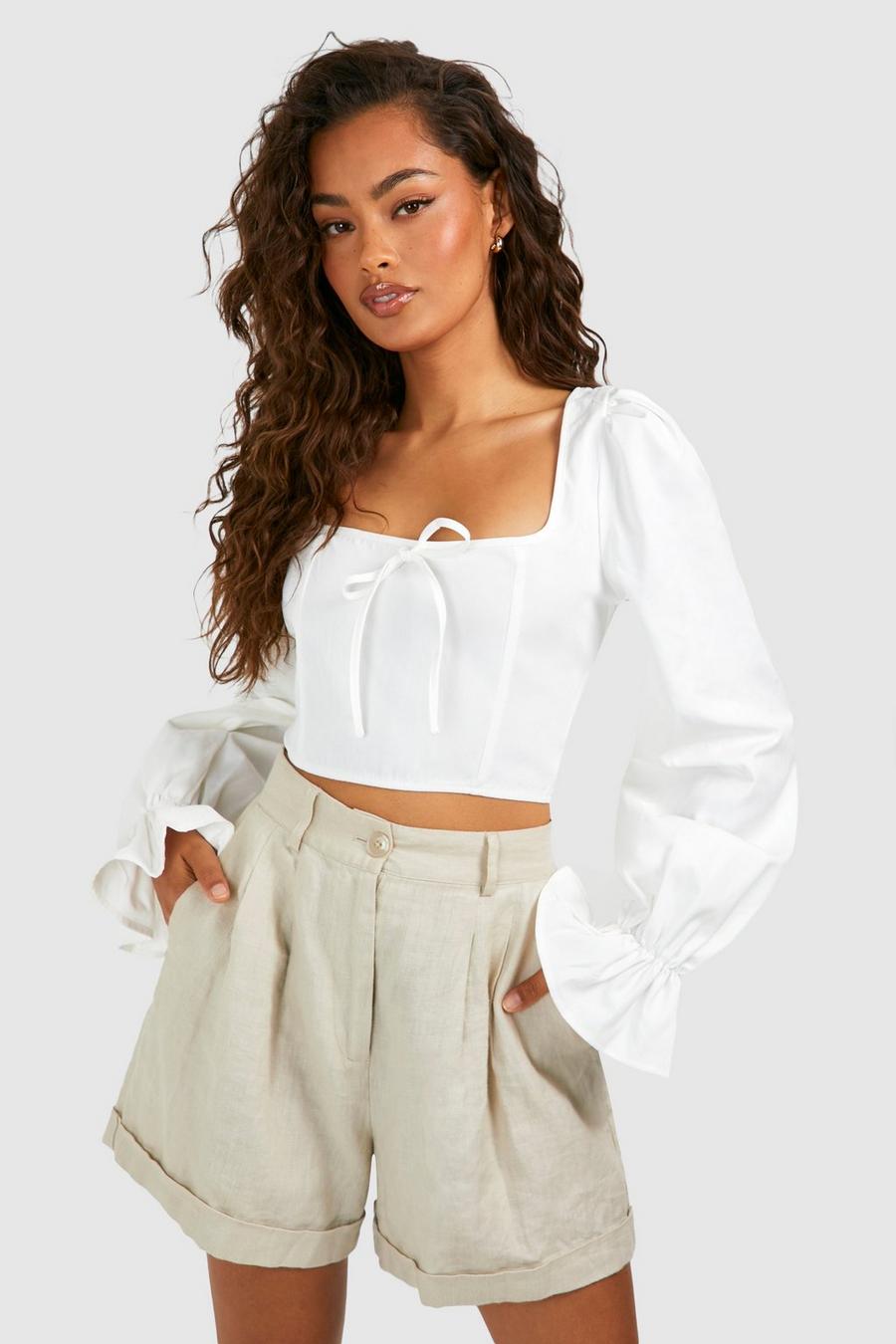 Buy Bubble Sleeve Top With Belt for Women Online in India