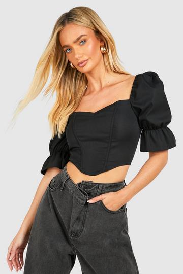 Puff Sleeve Corset black