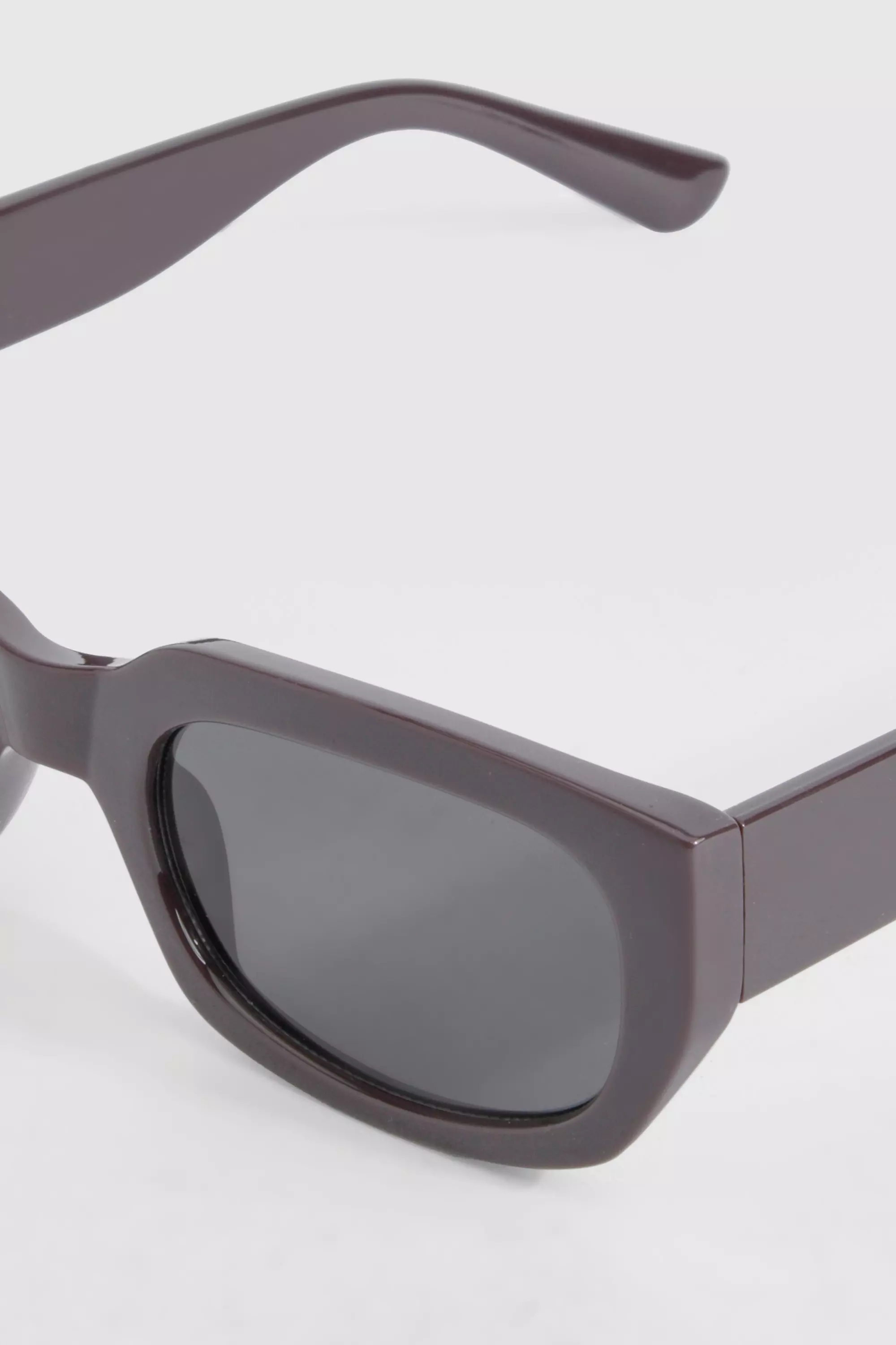Brown Rectangular Frame Sunglasses صورة بديلة