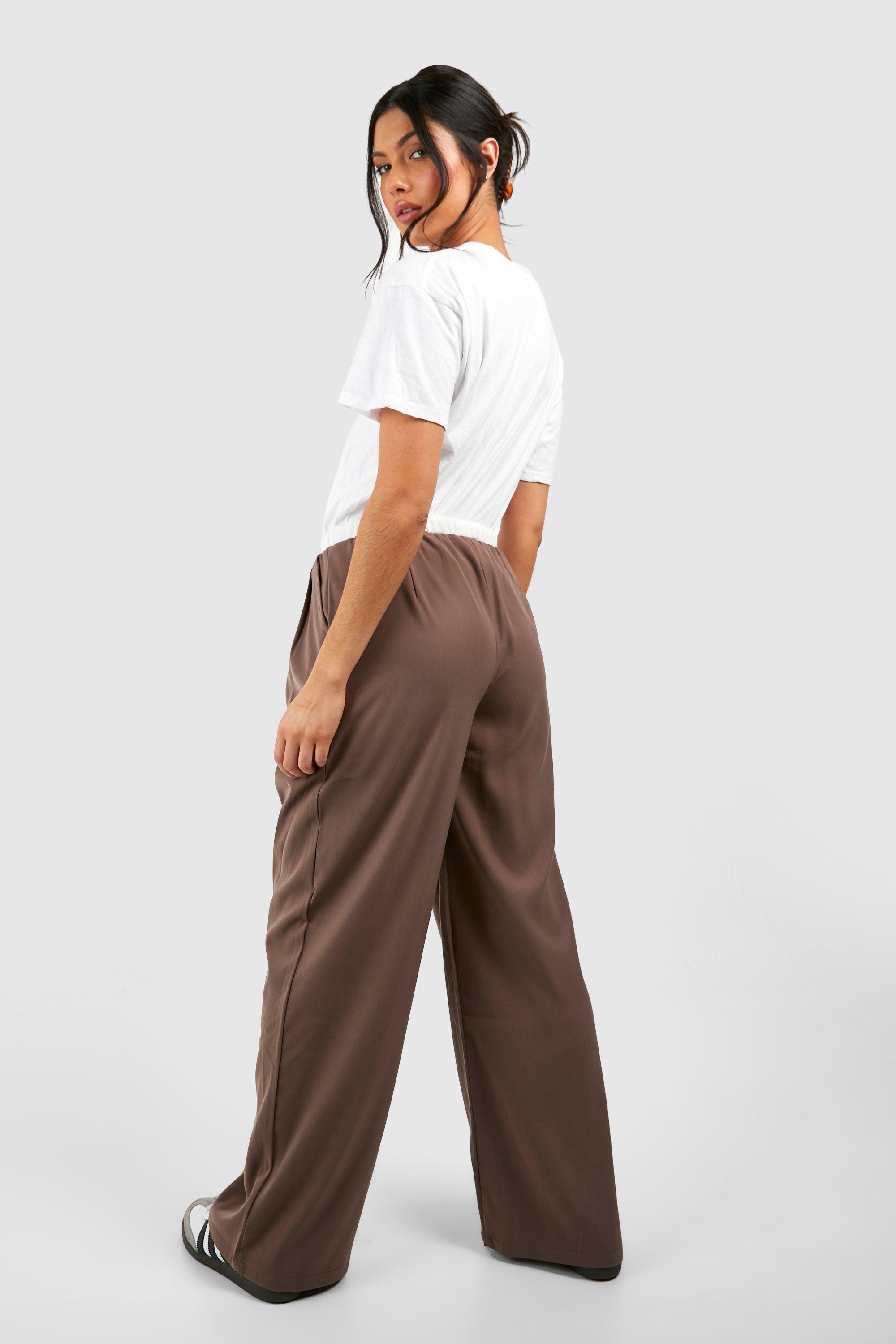 Maternity Contrast Waistband Detail Wide Leg Trouser