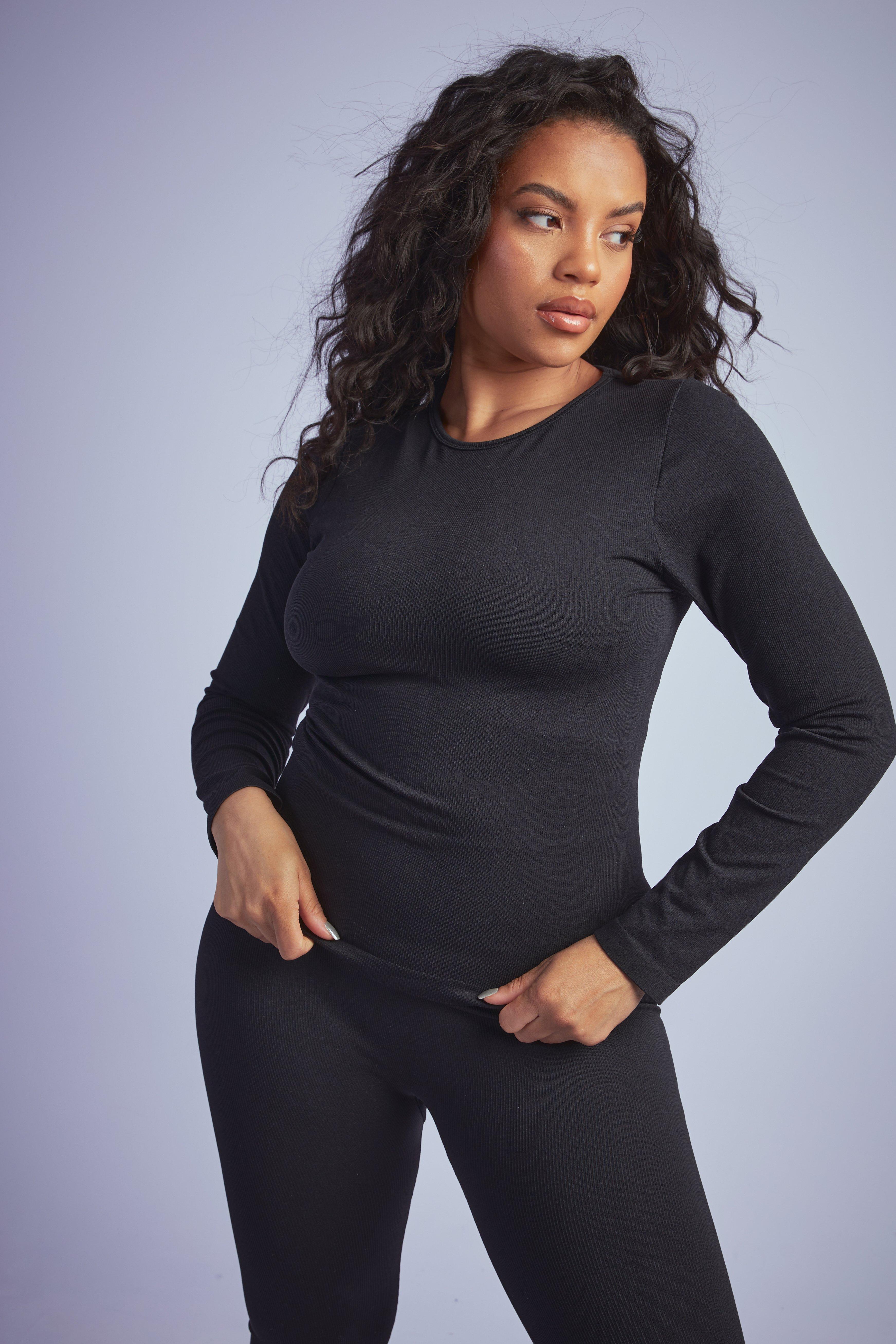 Women's Shape Seamless Long-Sleeve Top, Black