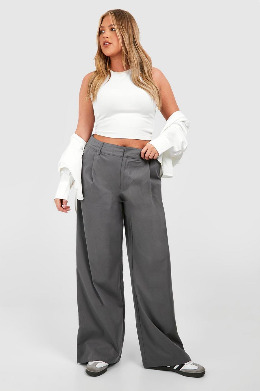 Charcoal Plus Extreme Wide Leg Wide Leg Pants image number 1