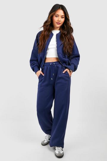 Zip Through Bomber Straight Leg Tracksuit navy