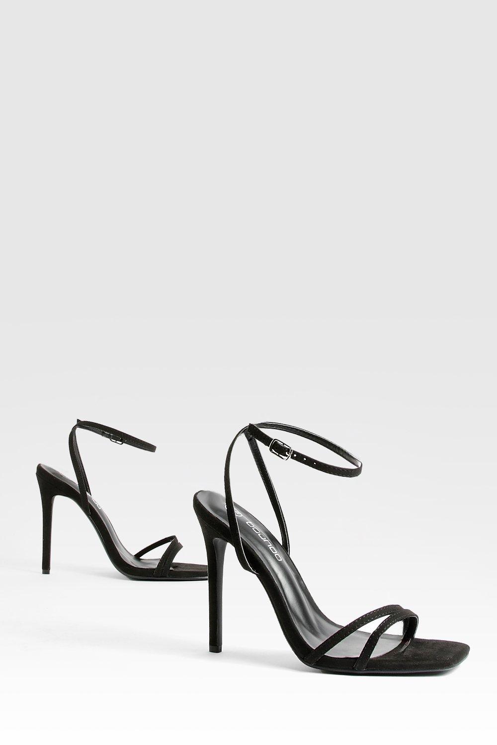 Black barely there discount heels