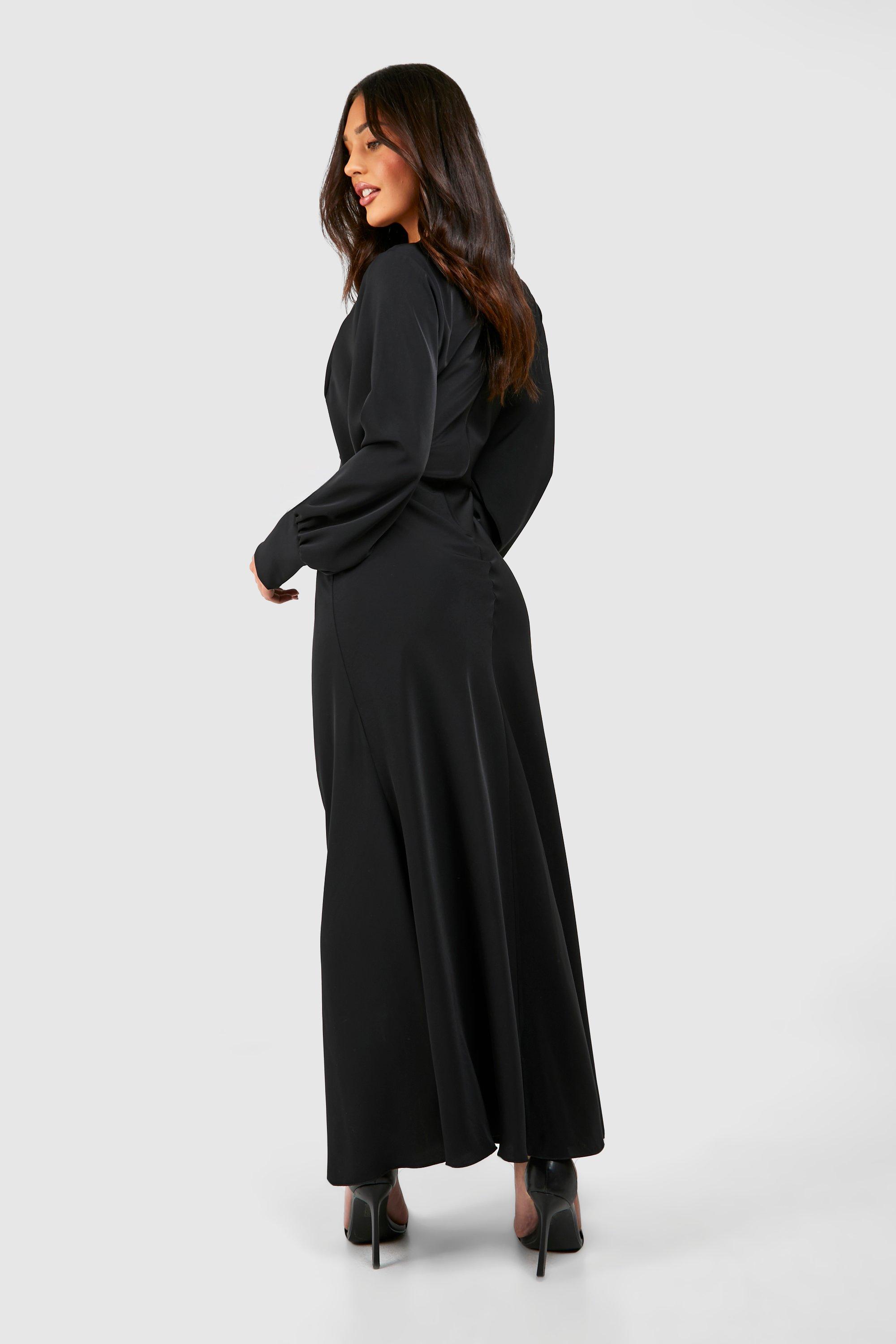 Petite Satin Batwing Maxi Dress boohoo DK