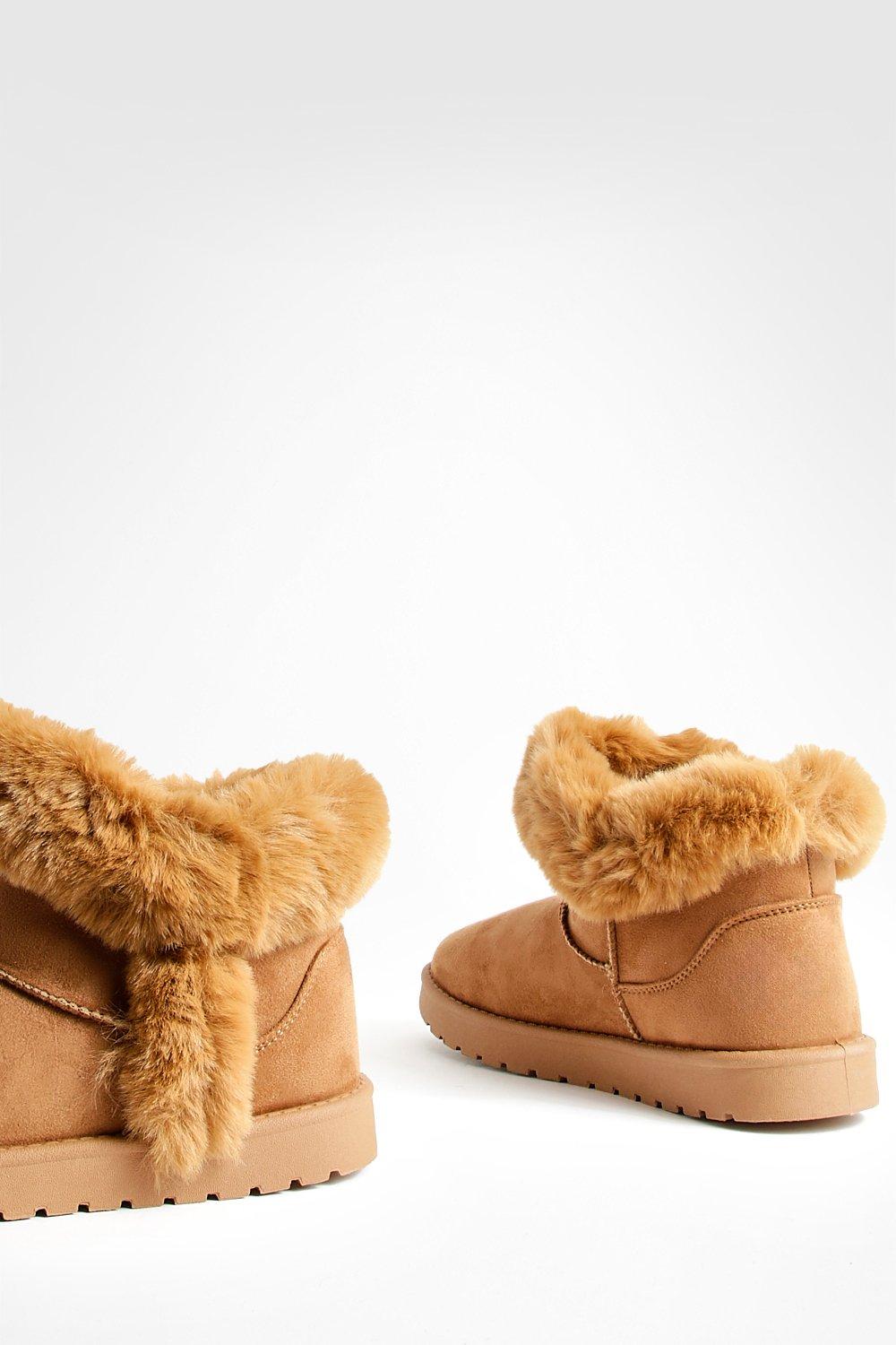 Fur Trim Mini Cosy Boots