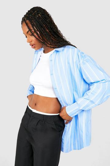 Blue Tall Pinstripe Oversized Shirt