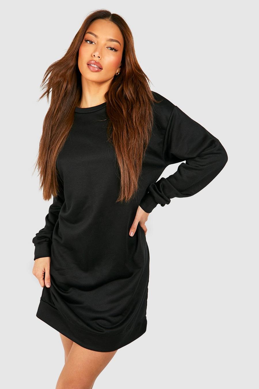Tall Oversize Sweatshirt-Kleid, Black