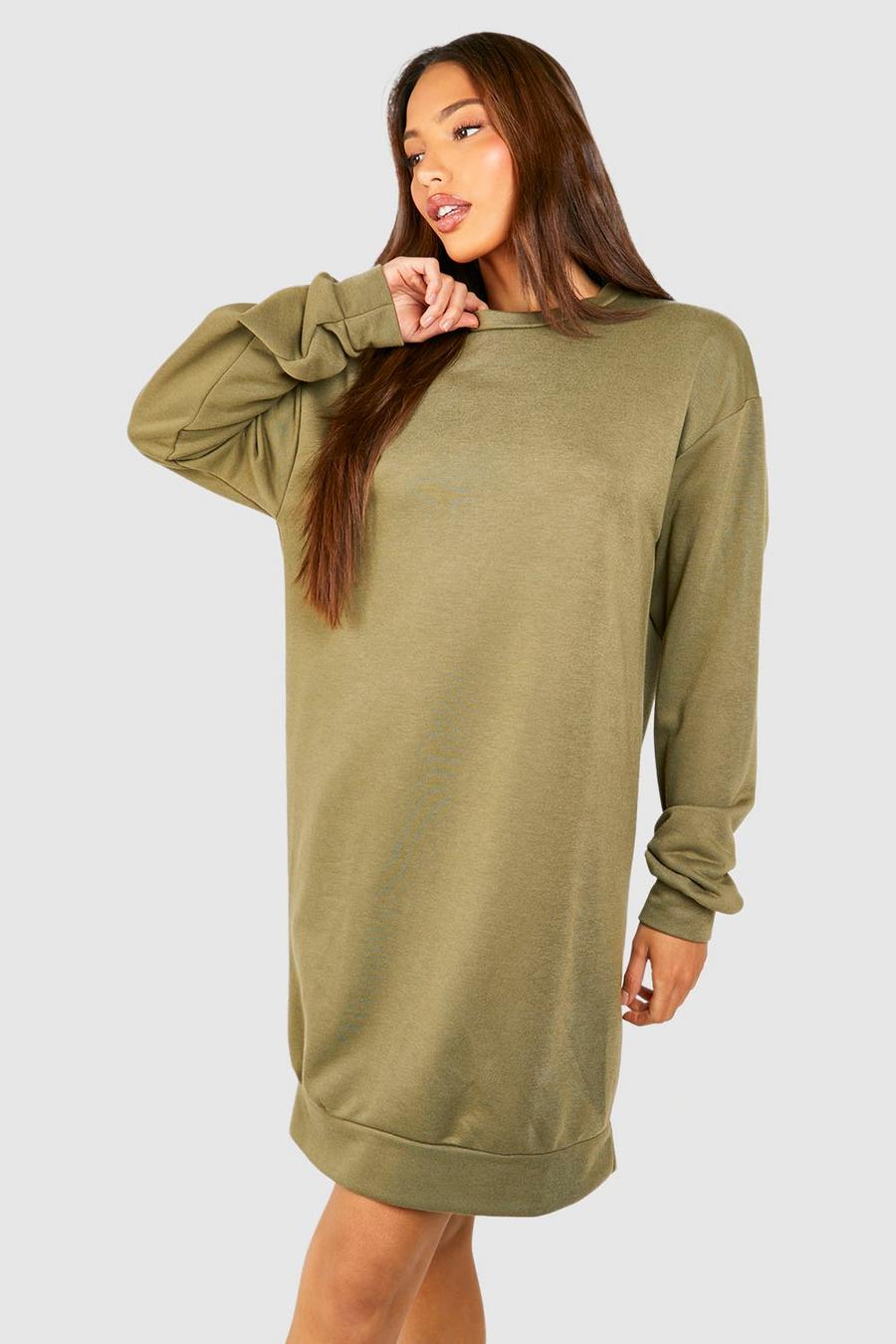 Tall Oversize Sweatshirt-Kleid, Khaki image number 1