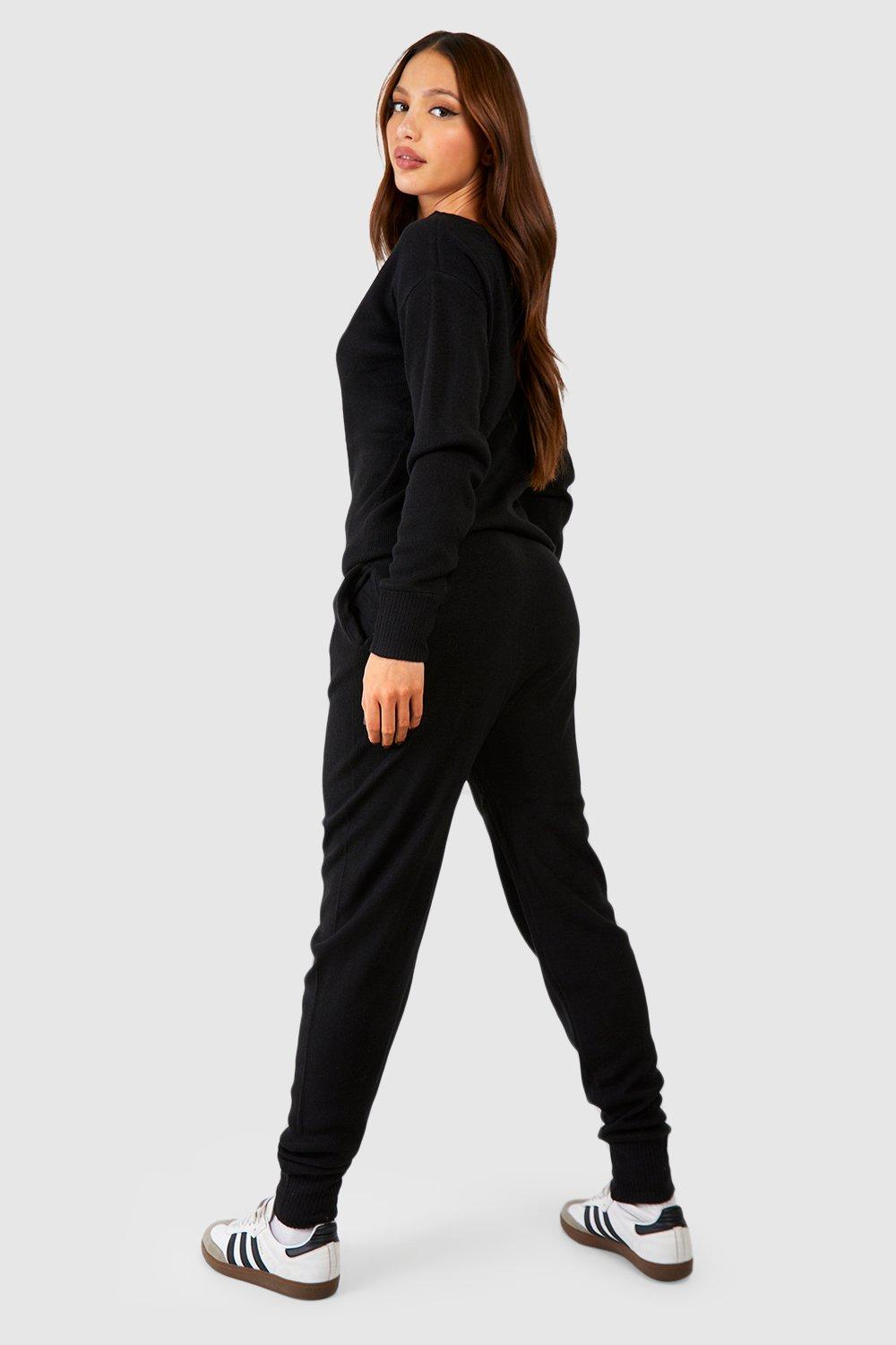 Tall Knitted Boat Neck Sweater Jogger Set boohoo