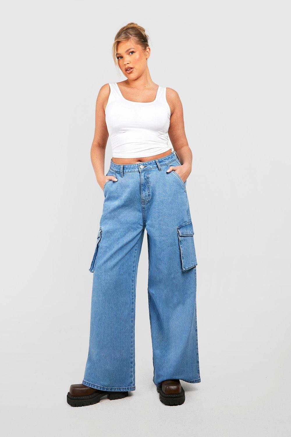 Plus Basic High Rise Cargo Jeans