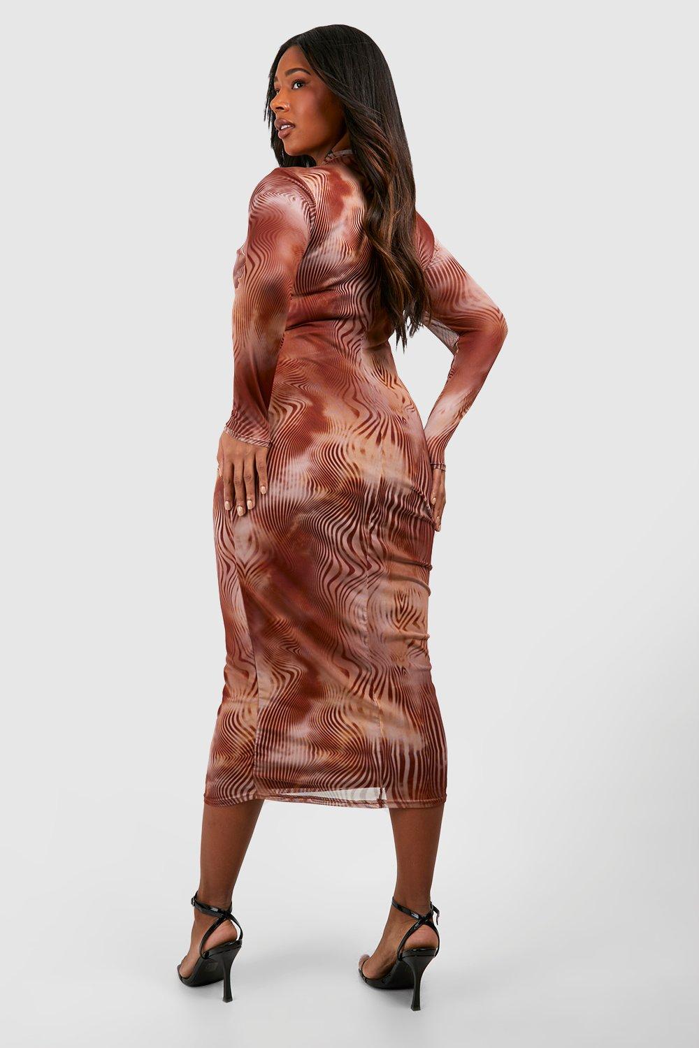 Mesh deals snakeskin dress