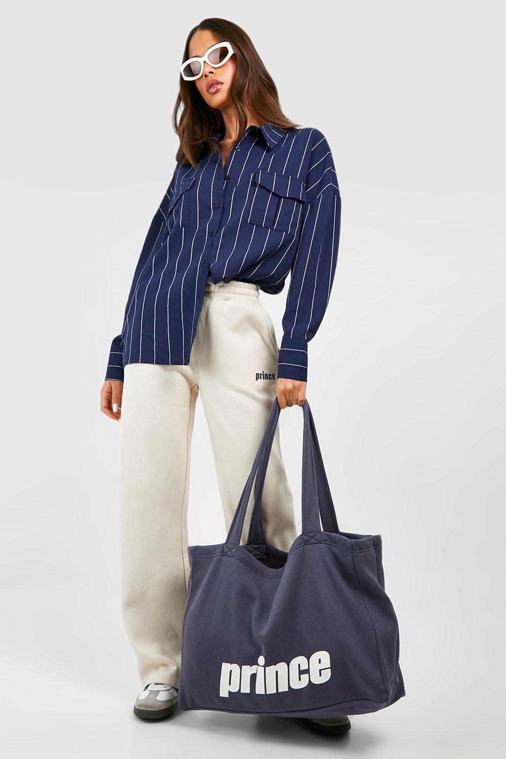 Navy shopper store tote bag