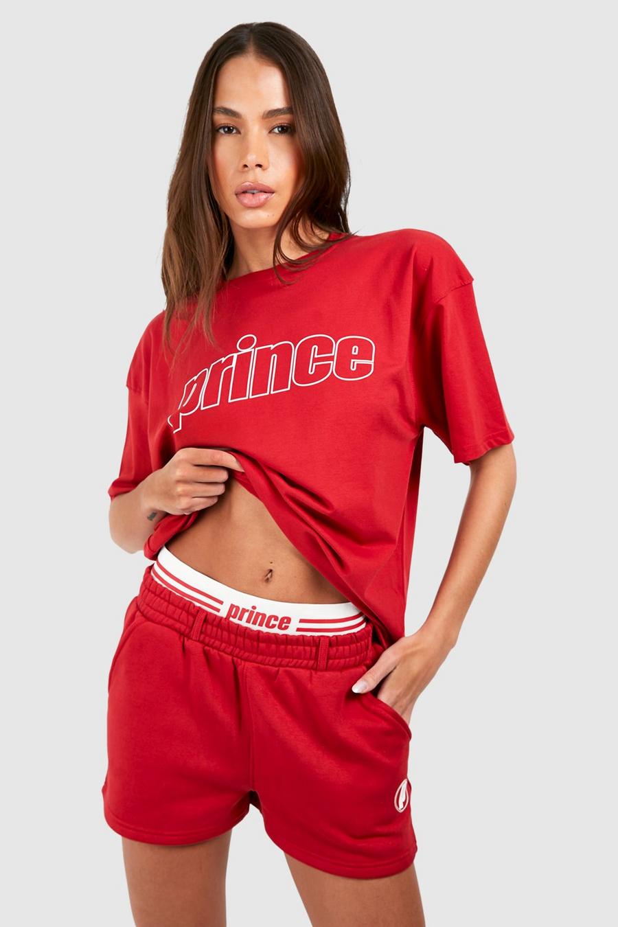 Red Prince Oversize t-shirt med tryck image number 1
