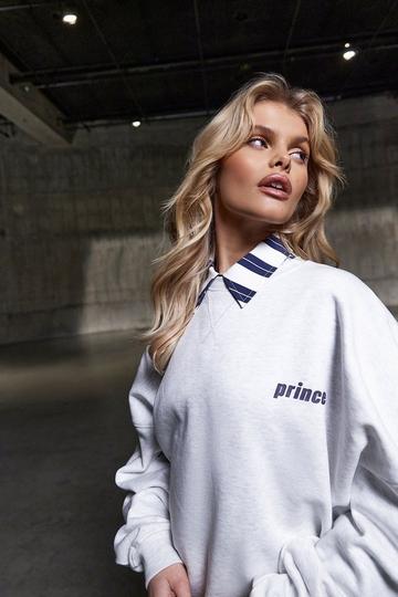 Prince Printed Oversized Sweatshirt ash grey