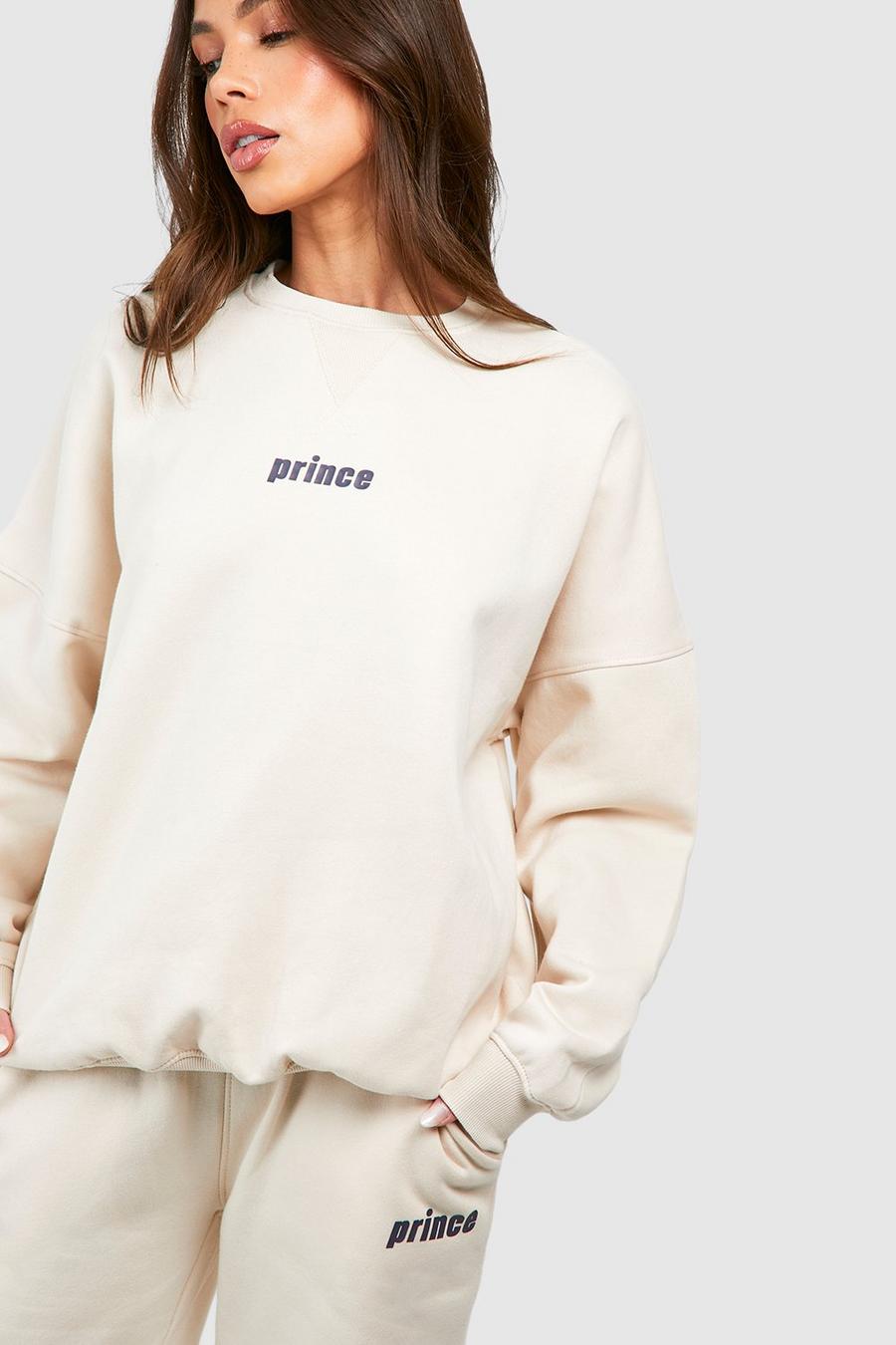 Prince Oversize Sweatshirt mit Print, Stone image number 1
