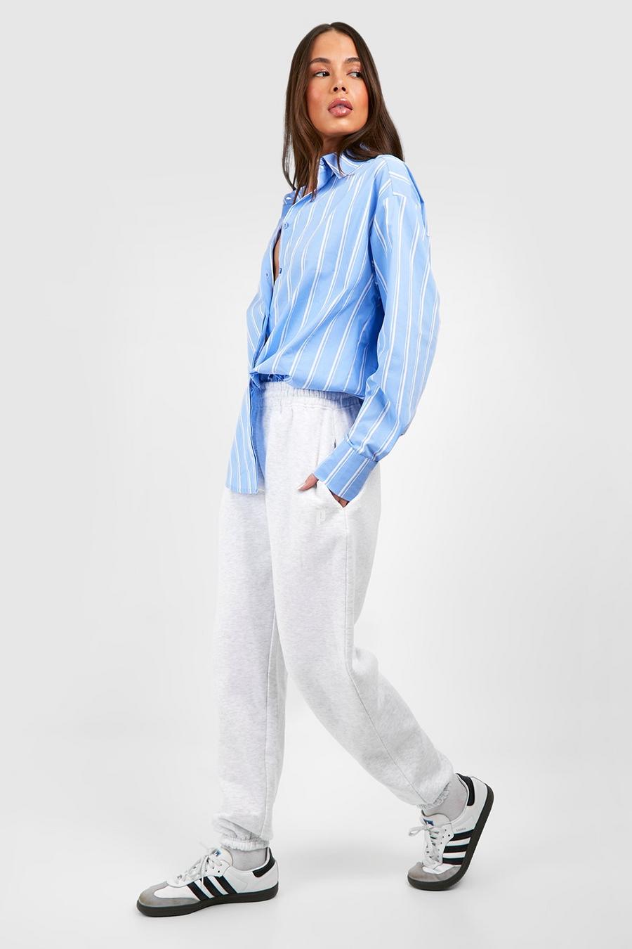 Ash grey Prince Cuffed Oversized Track Pants image number 1