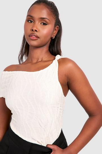 Gedrapeerde Asymmetrische Top Met Textuur stone