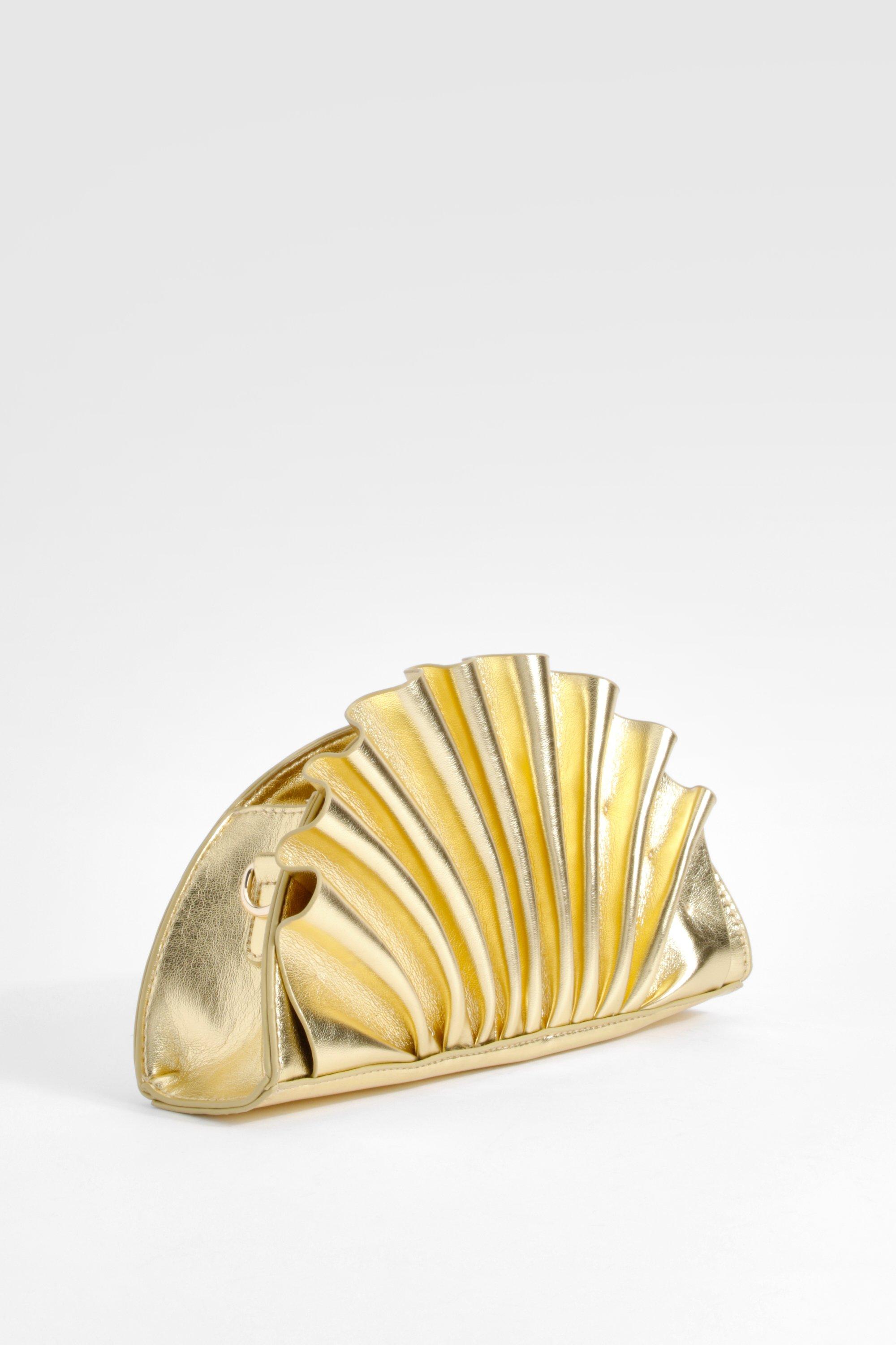 Gold clutch bag boohoo online
