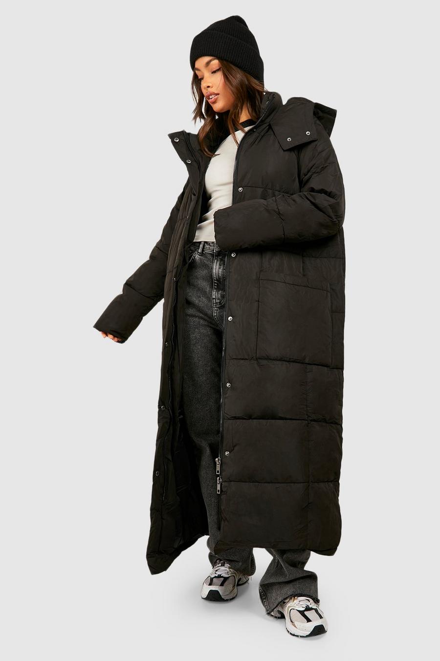 Black Oversized Maxi Puffer Coat image number 1