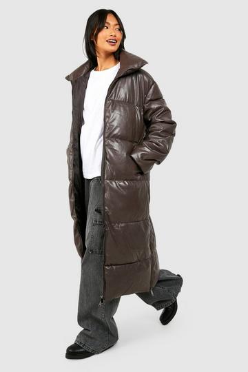 Oversized Maxi Puffer Coat chocolate