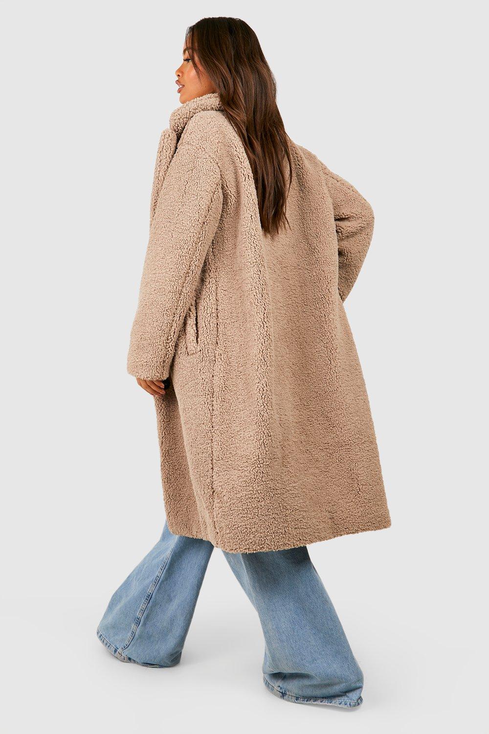 Boohoo teddy coat discount review