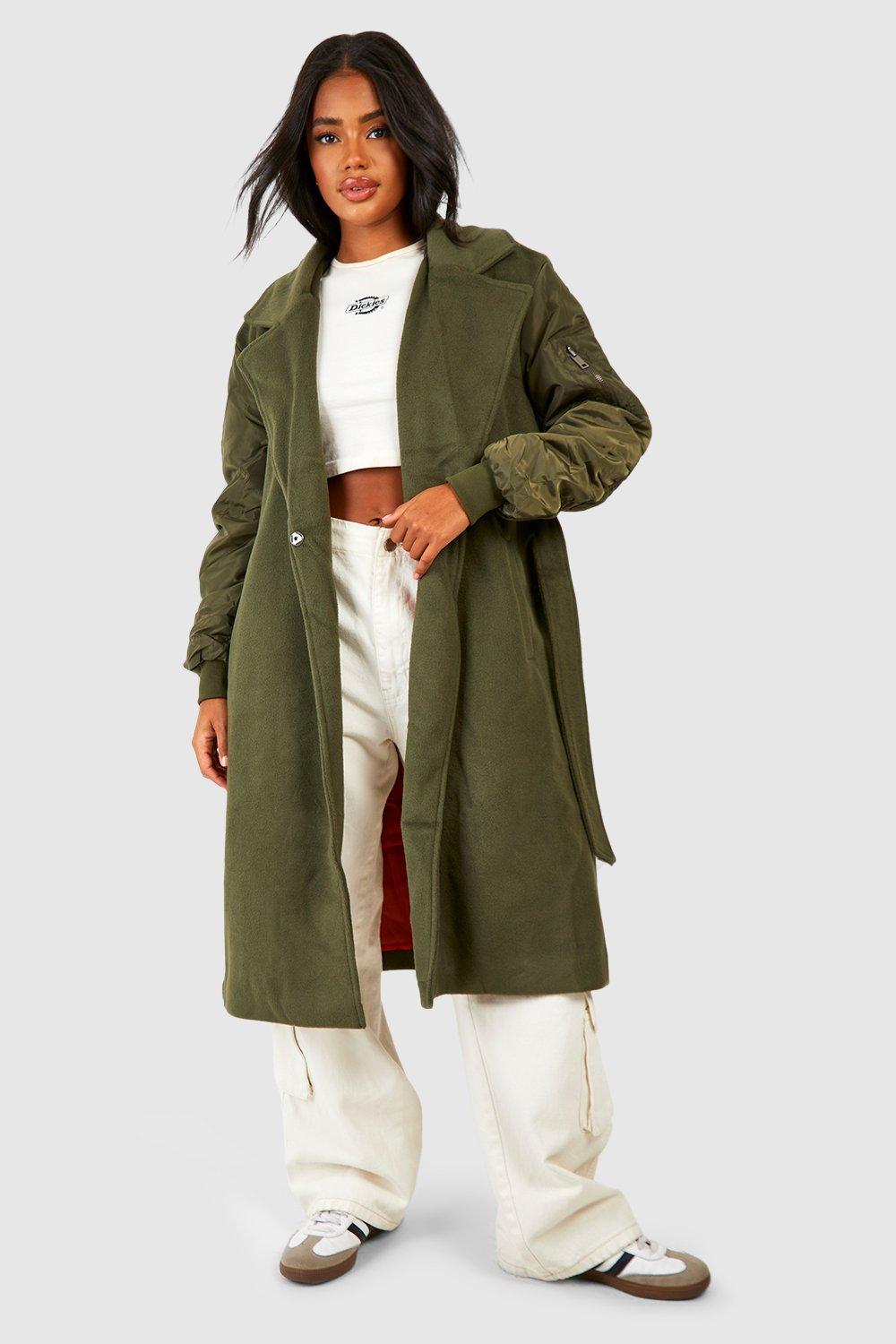 Khaki maxi hot sale coat