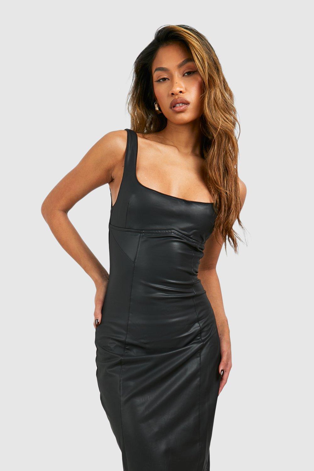 Faux Leather Maxi Dress