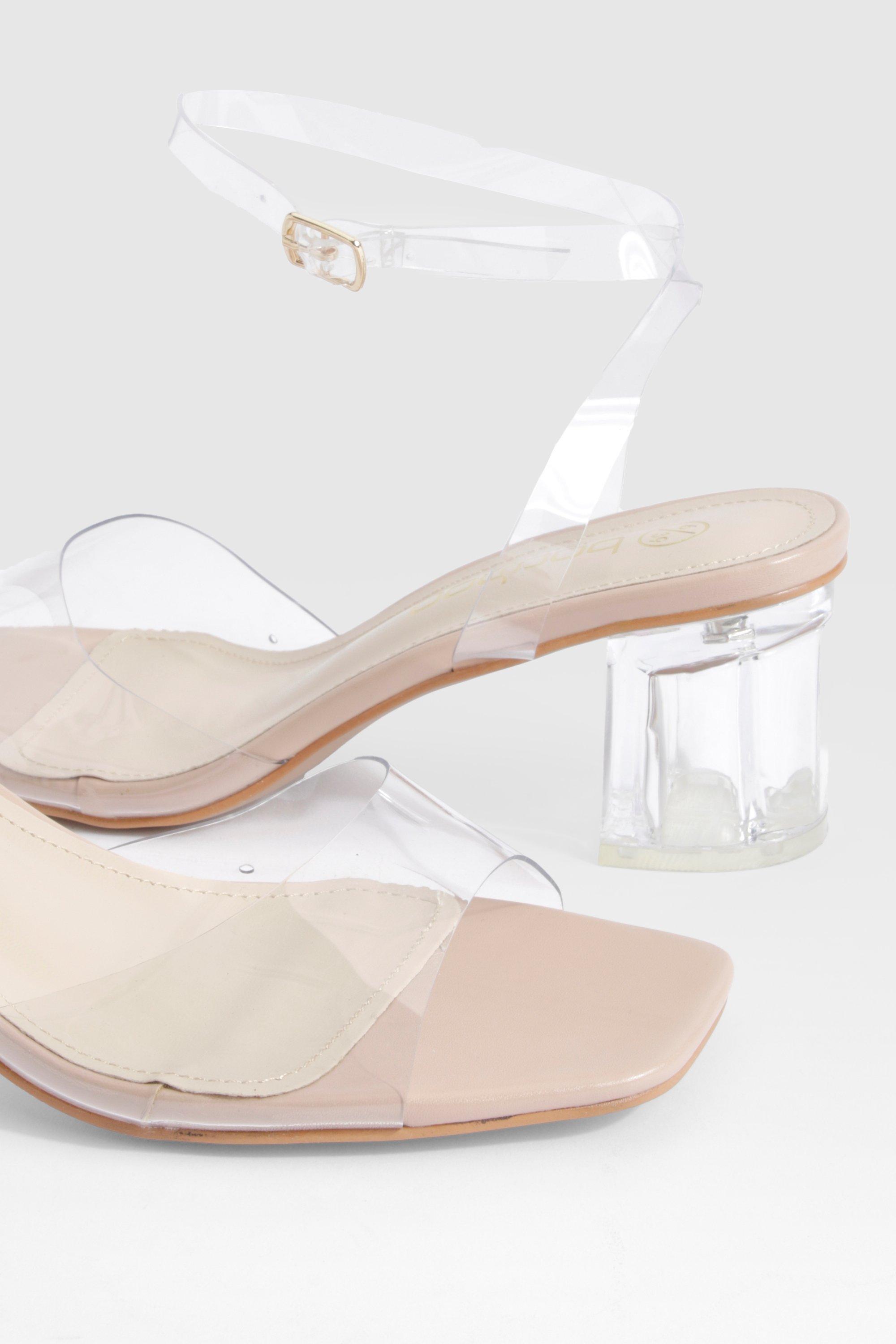 Clear best sale heels low