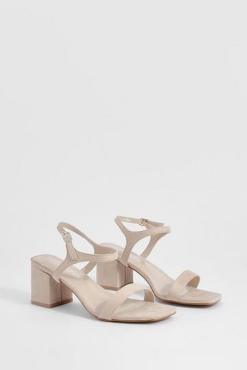 Nude Wide Width Low Block 2 Part Heels