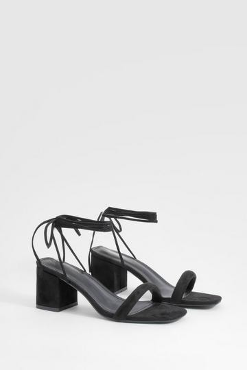 Low Block Wrap Up Heels black