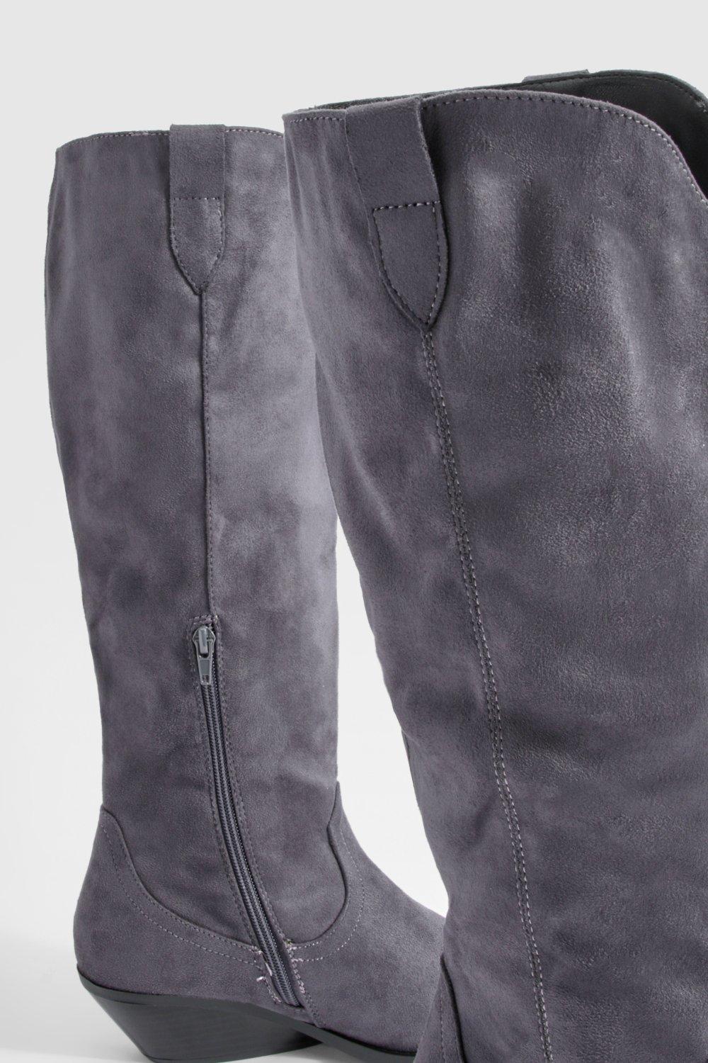 charcoal knee high boots