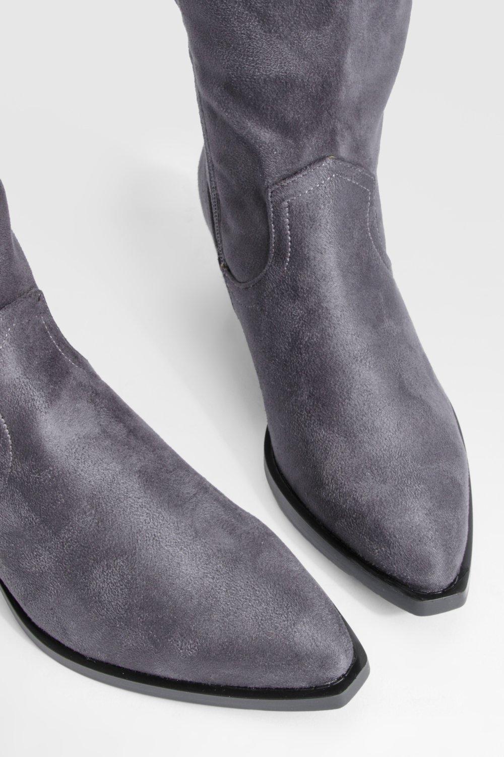 Boohoo hotsell grey boots