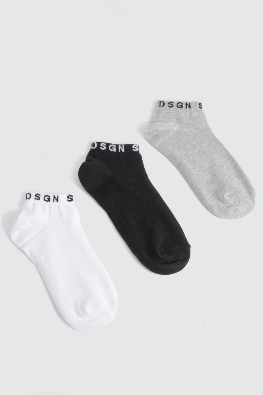 Lot de 3 paires de chaussettes à slogan Dsgn Studio, Multi image number 1