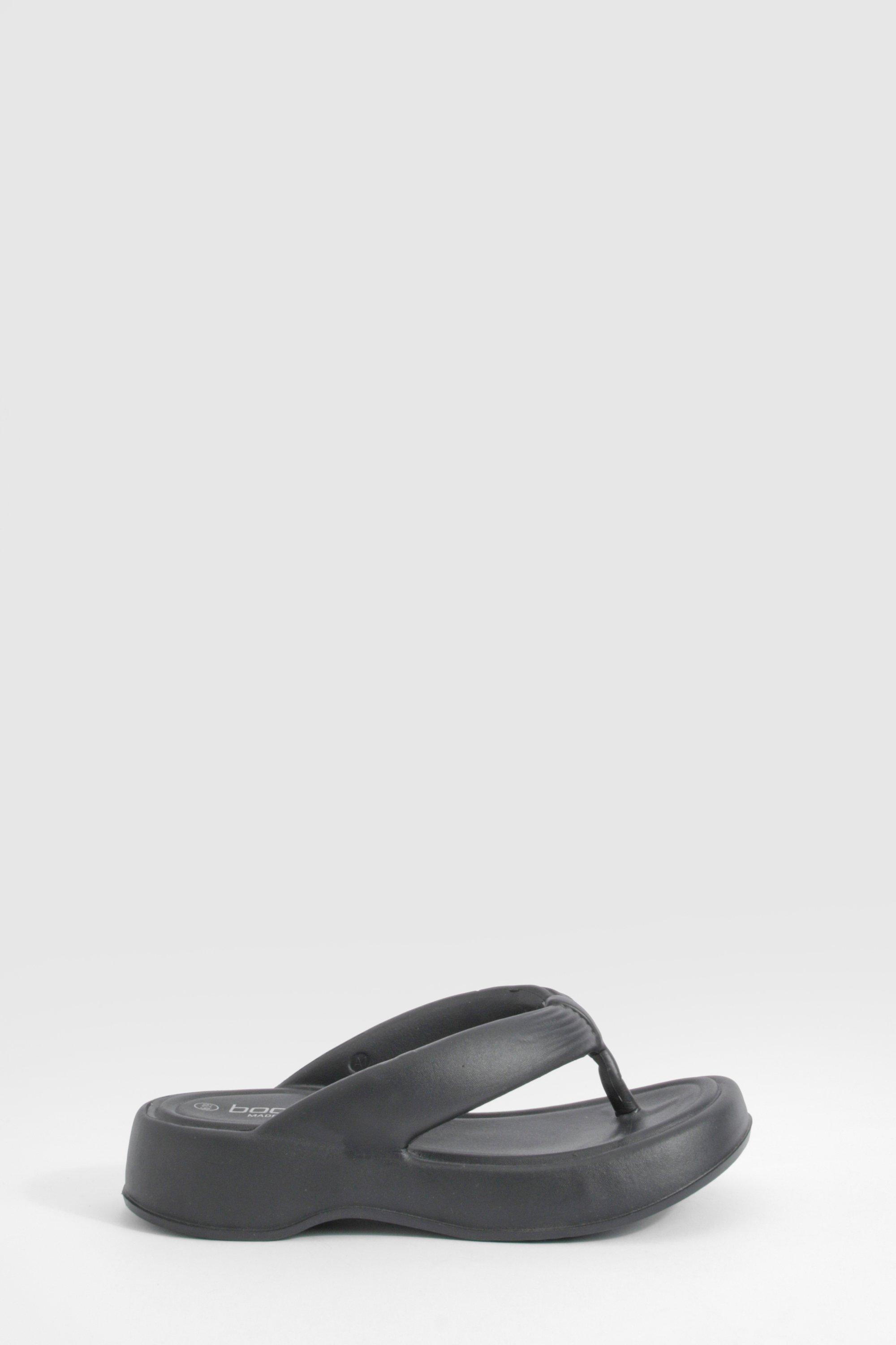 Black platform flip flops online