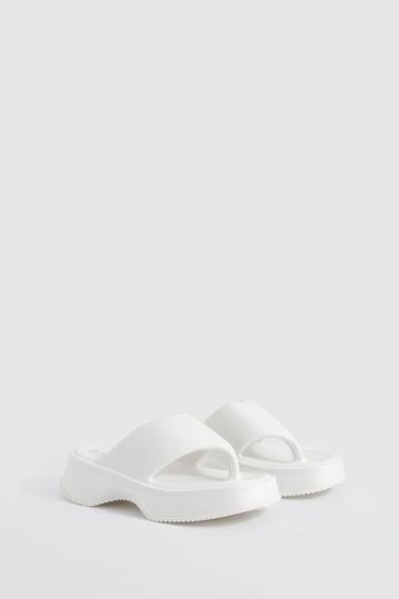 Dikke Slippers Met Plateauzolen white