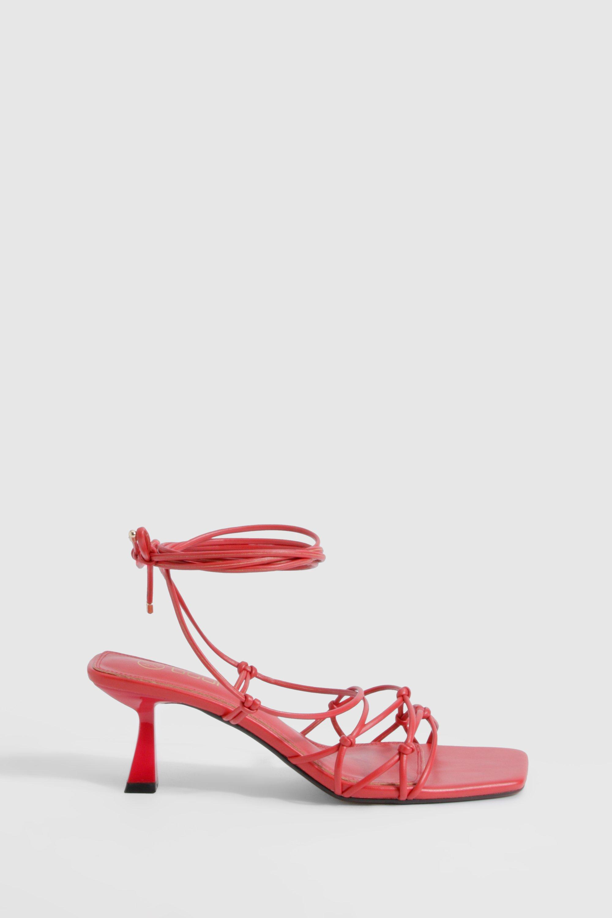 Knot Detail Strappy Heels boohoo UK